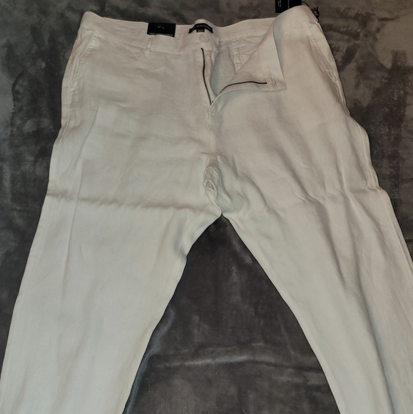 Saks Fifth Avenue White Linen pants - Picture 3 of 4